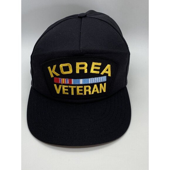 Korea Veteran Black Baseball Cap Hat Snap-back OSFM Vet Military Service - Picture 8 of 13